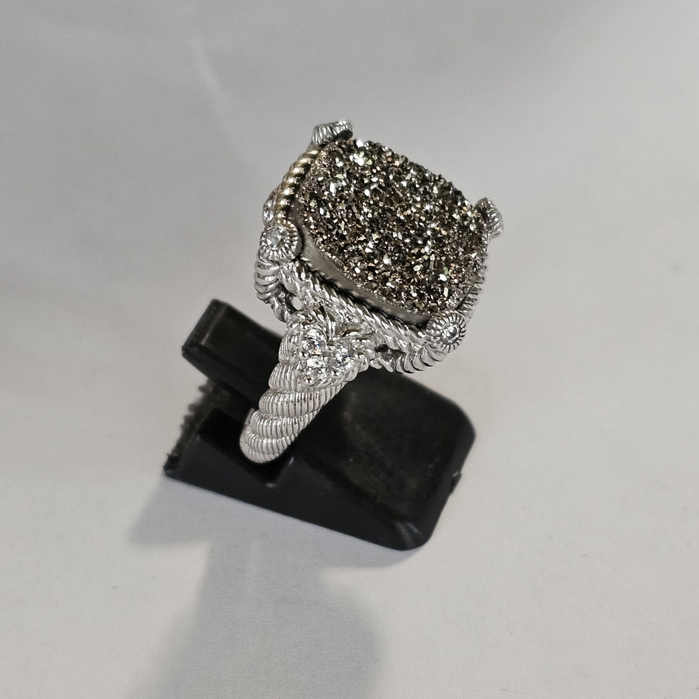 Genuine Judith Ripka Druzy Quartz Ring in Sterling Silver Size 7! - Picture 4 of 7